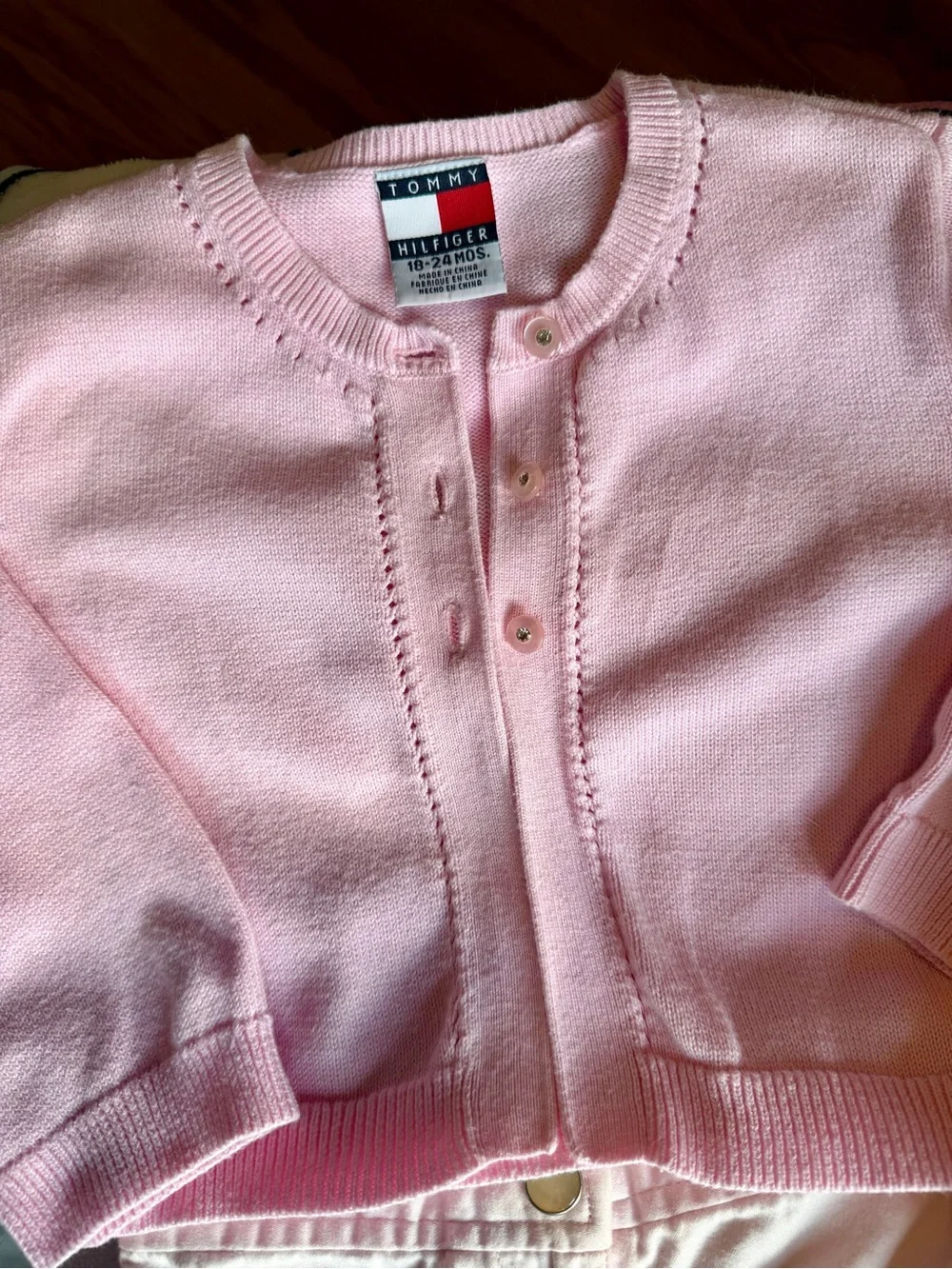 Vintage Tommy Hilfiger Baby Girl 12-18M 3pc Outfit Dress Jumper Cardigan Y2K